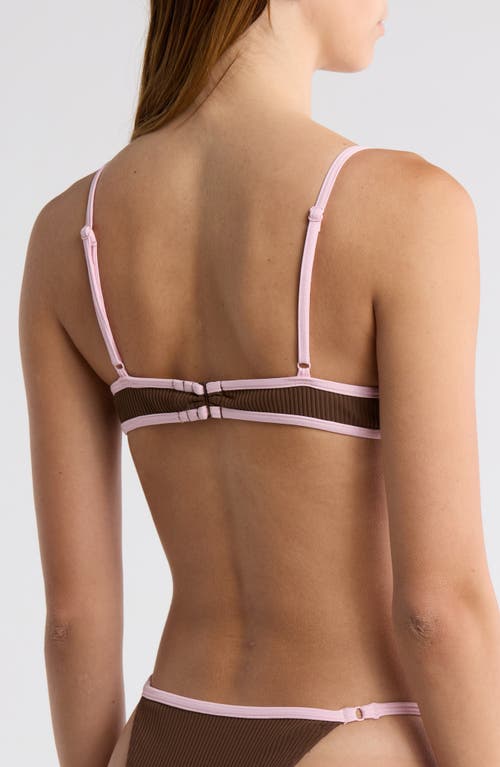 Pacsun Bree Rib Bikini Top In Brown