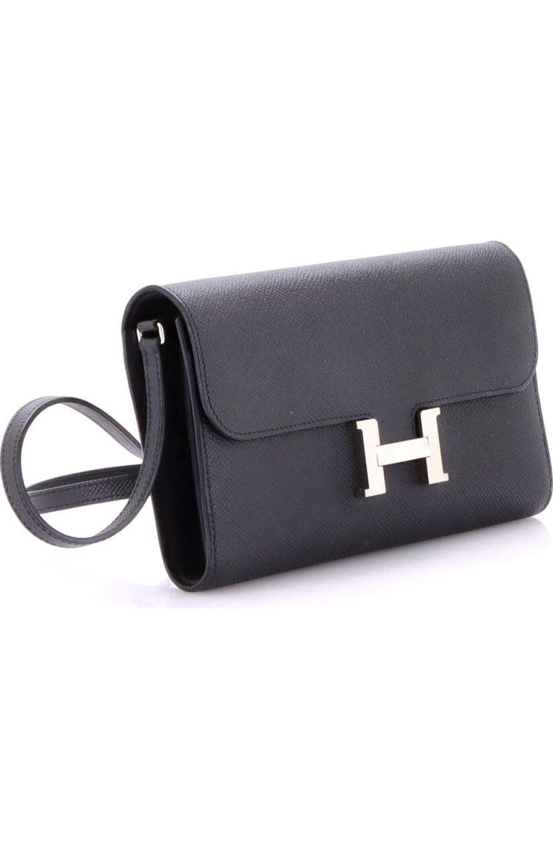 Pre-Owned Hermes Constance To Go Wallet Epsom, Alternate, color, Noir
