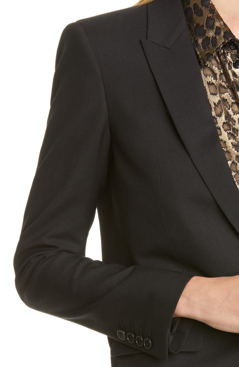 Saint Laurent One-Button Jacket, Alternate, color, Noir