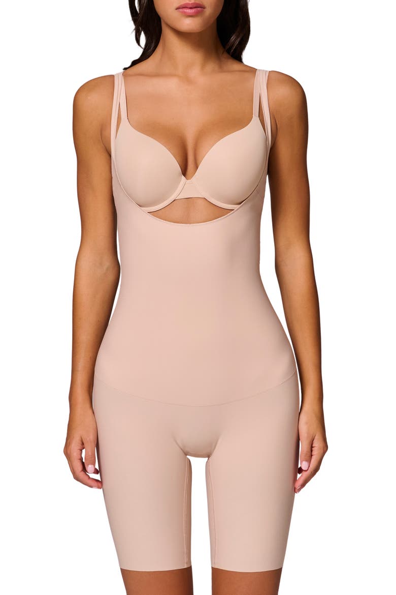 Story Open Bust Shaper Bodysuit, Main, color, PEAU ROSE