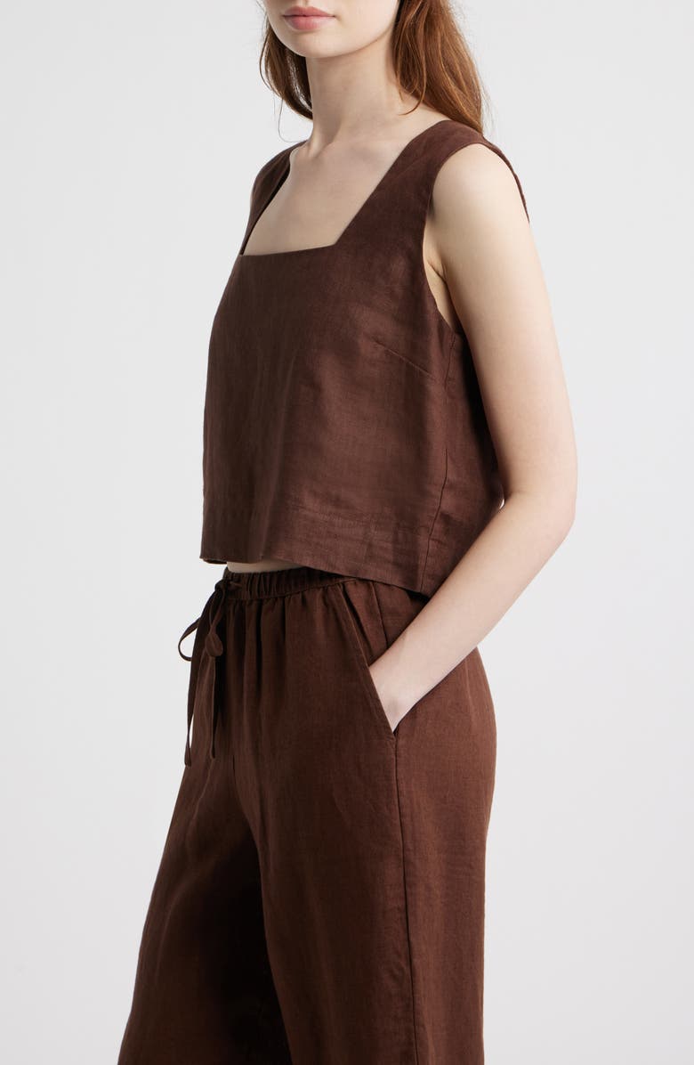 Rails Akira Square Neck Linen Top, Alternate, color, Espresso