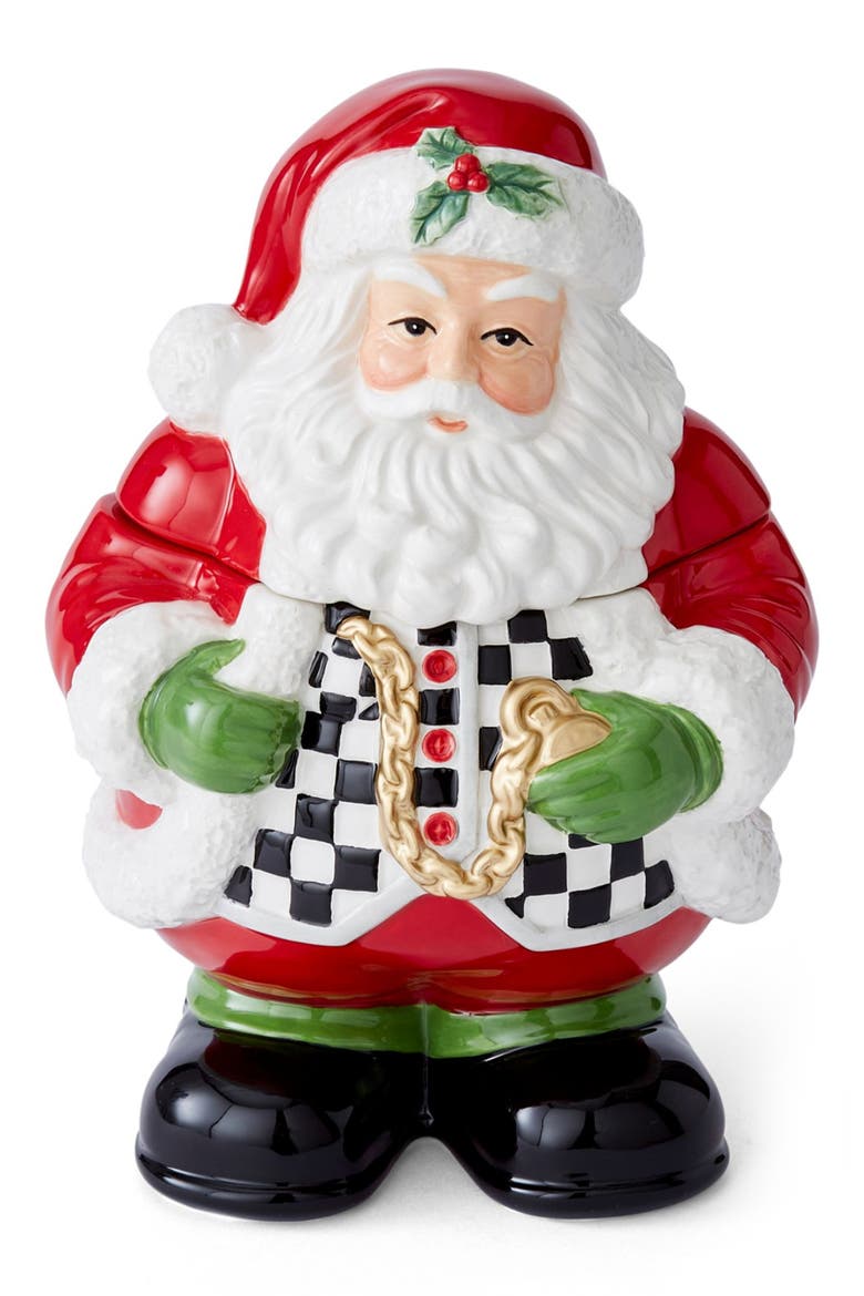 Christmas Tree Santa Cookie Jar, Main, color, GREEN