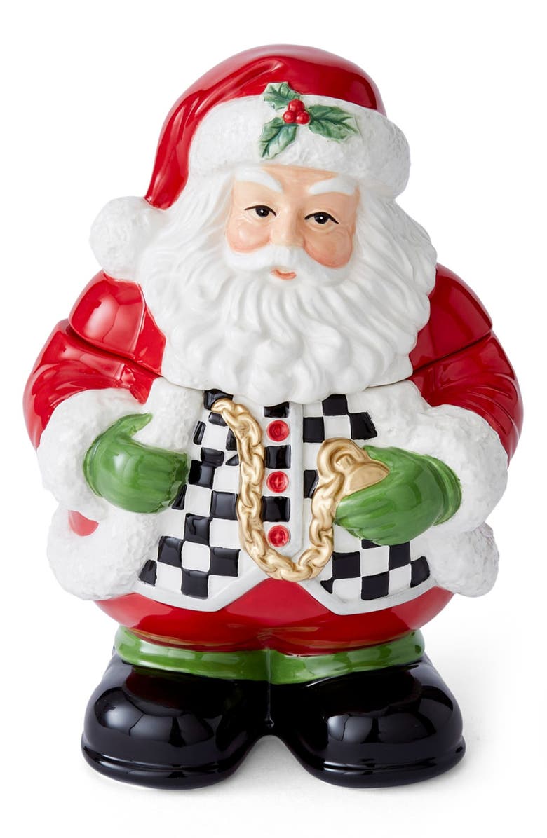 Spode Christmas Tree Santa Cookie Jar, Main, color, Green