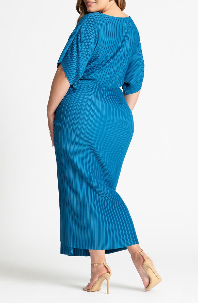 ELOQUII Draped Plissé Dress, Alternate, color,