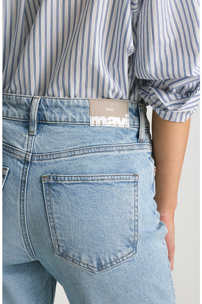 New York Raw Hem High Waist Ankle Straight Leg Jeans, Alternate, color, LIGHT BRUSHED CLASSIC BLUE