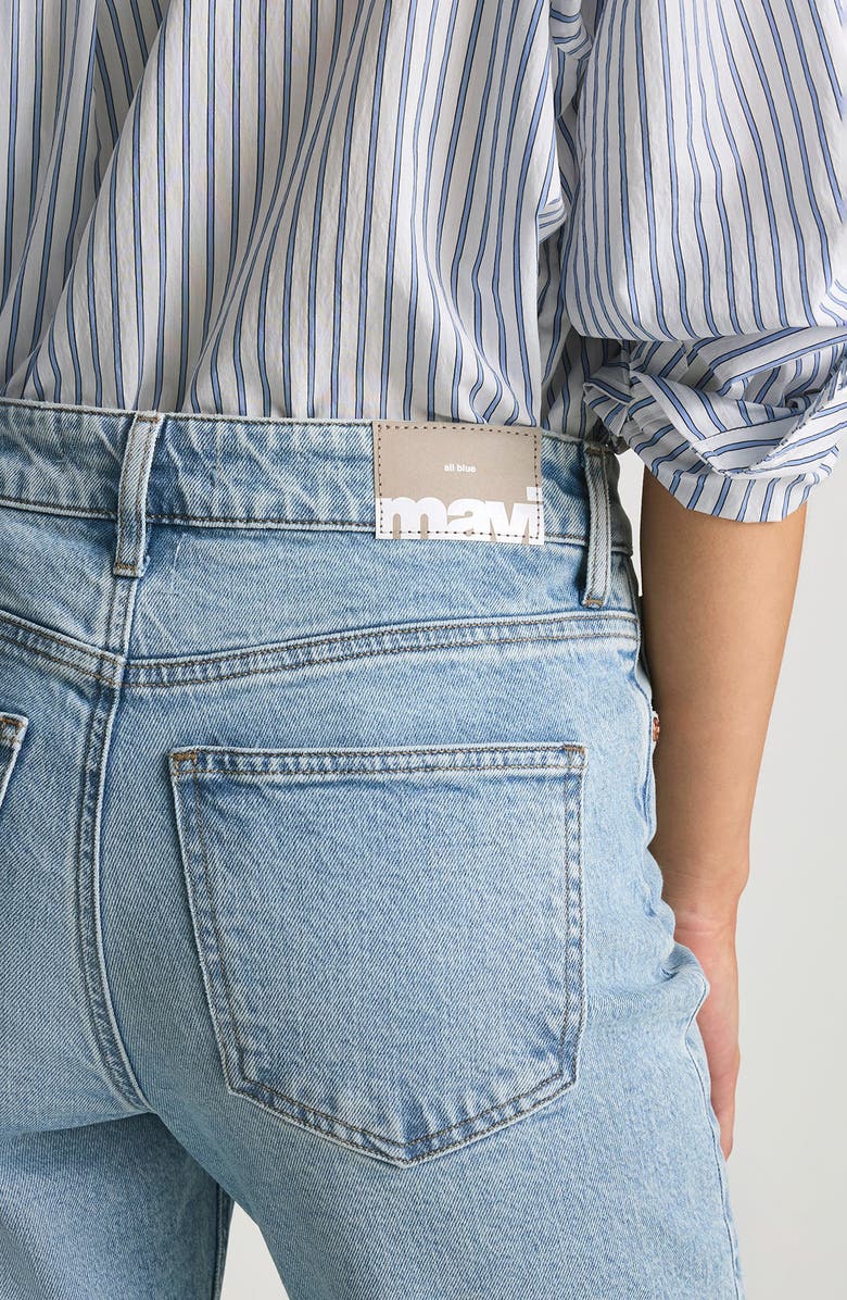 Mavi Jeans New York Raw Hem High Waist Ankle Straight Leg Jeans, Alternate, color, 