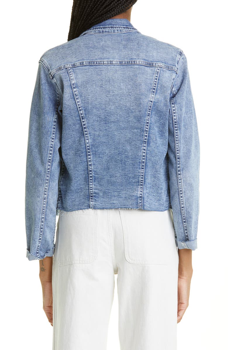 L'AGENCE Janelle Slim Raw Edge Denim Jacket, Alternate, color, 