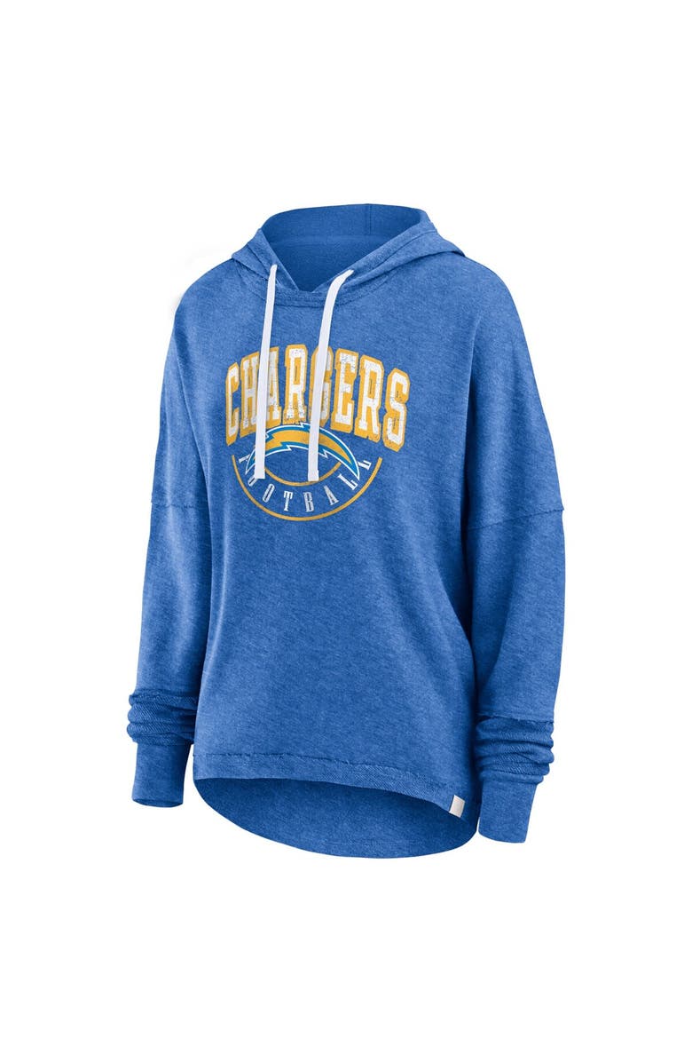 FANATICS Women's Fanatics Branded Powder Blue Los Angeles Chargers Lightewight Modest Crop Lounge Helmet Arch Pullover Hoodie, Alternate, color, 