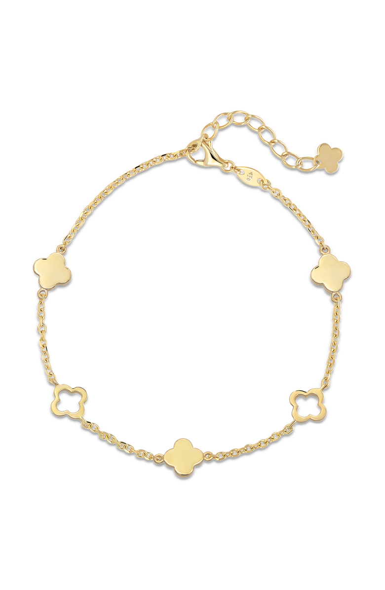 DEVATA Clover Link Chain Bracelet in 14K Gold, Main, color, Yellow Gold