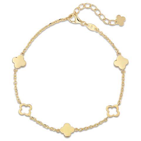 Clover Link Chain Bracelet in 14K Gold