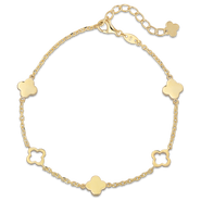 DEVATA Clover Link Chain Bracelet in 14K Gold