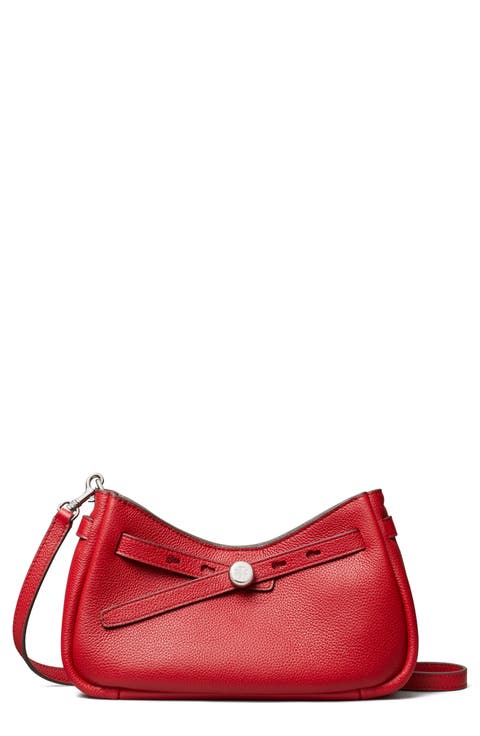 Romy Zip Top Leather Crossbody Bag