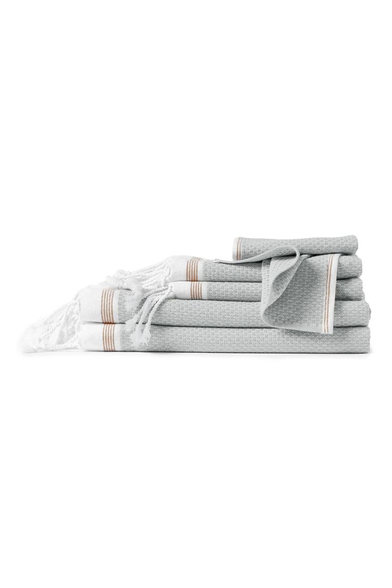 Mediterranean Organic Cotton 6-Piece Towel Set, Main, color, SEAL W/ FAWN