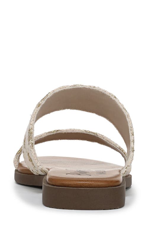 Blowfish Malibu Curtis 2 Woven Slide Sandal In Natural/gold Crochet Fabric