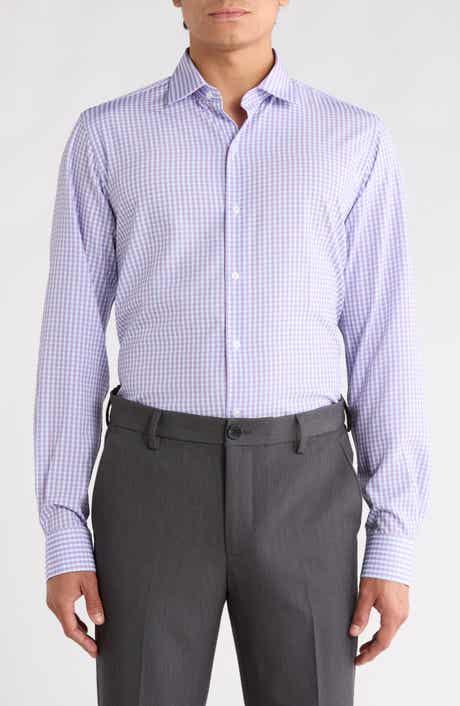 Slim Fit Gingham Stretch Dress Shirt