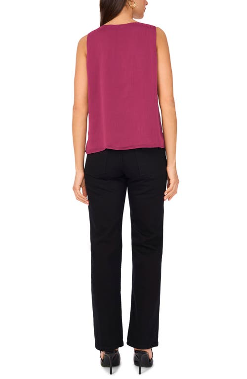 Vince Camuto Ruffled Front Sleeveless Blouse In Pink