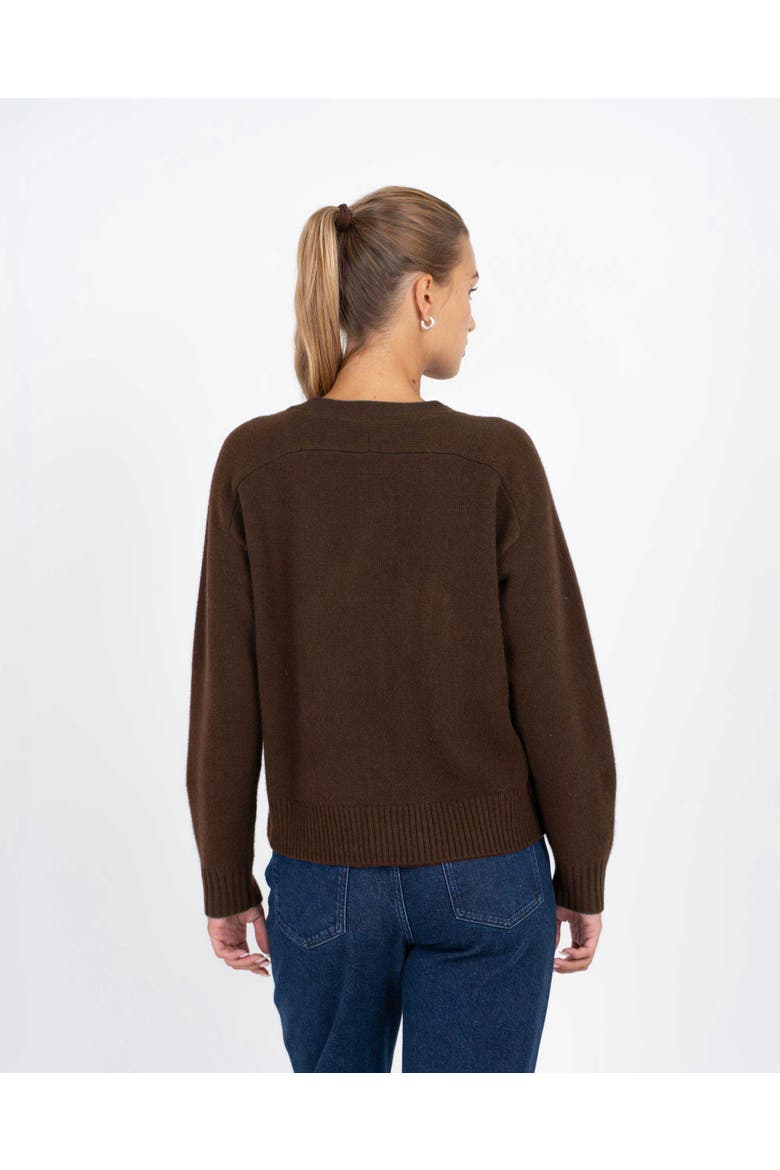 Merino Boxy Cardigan, Alternate, color, Chocolate