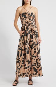 Rails Silvia Geo Print Cutout Maxi Dress