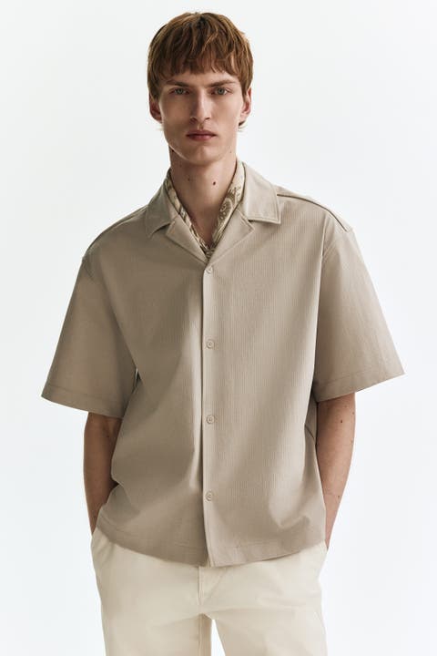 Relaxed Fit Textured Resort Shirt