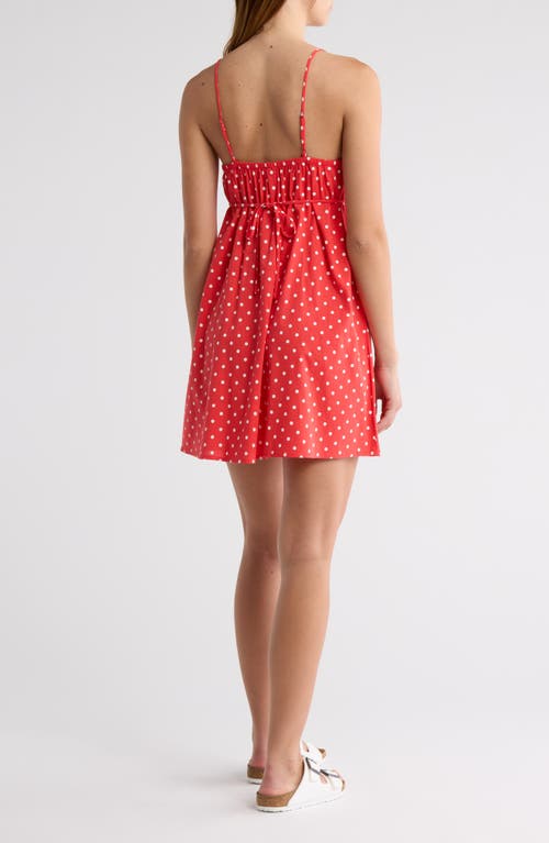 Abound Printed Minidress In Red- White Even Dot