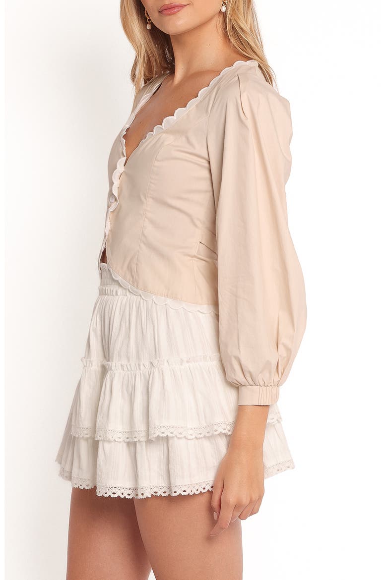 Nolette Scallop Trim Top, Alternate, color, CREAM WHITE