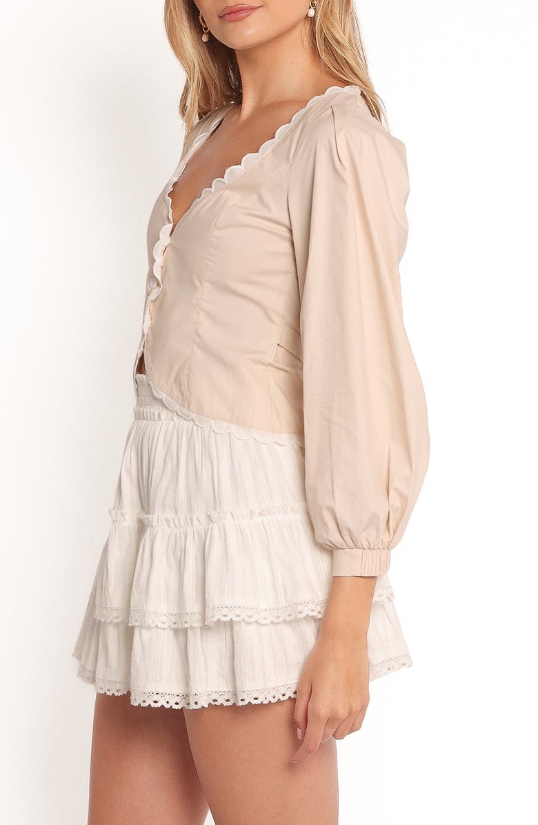 Petal & Pup Nolette Scallop Trim Top, Alternate, color, Cream White