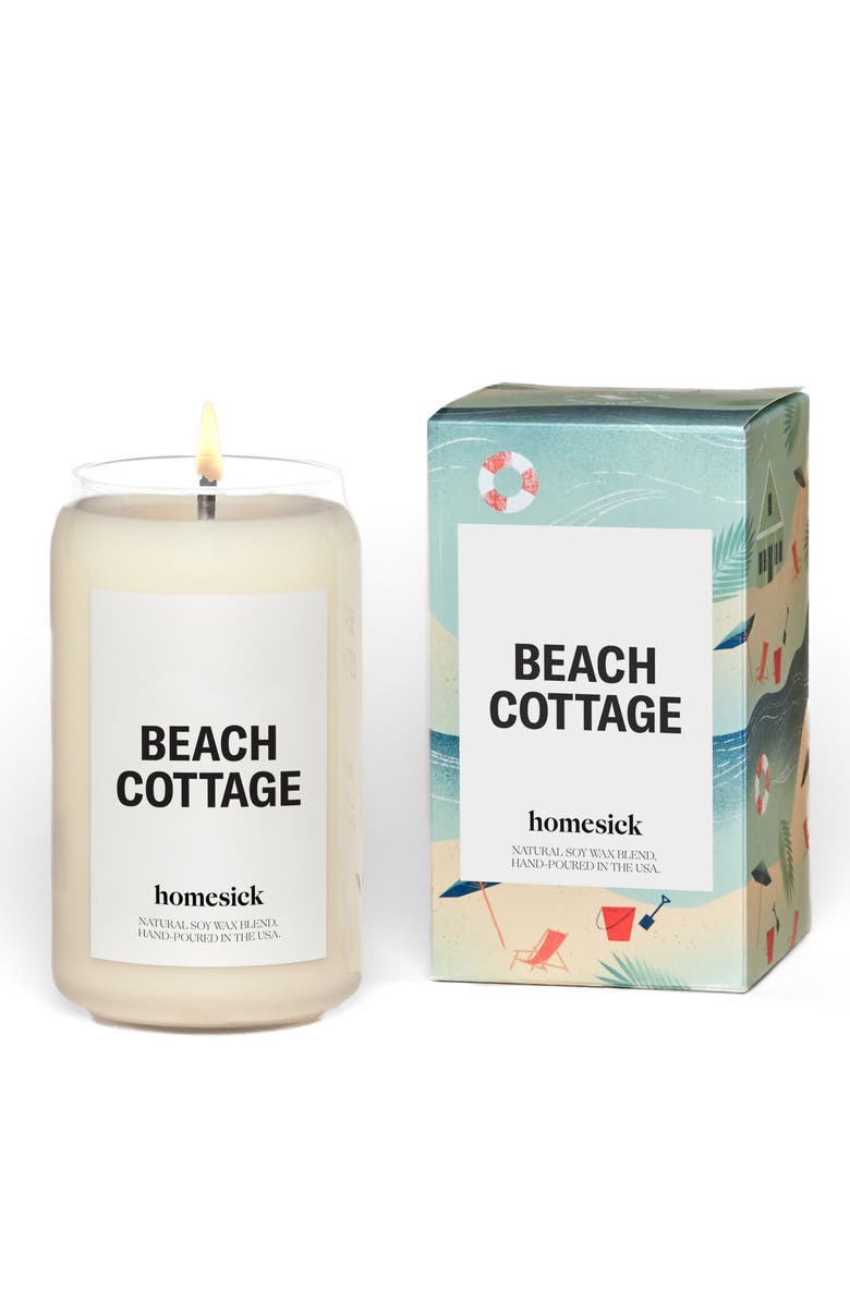 homesick Beach Cottage Memory Soy Wax Candle, Main, color, Natural