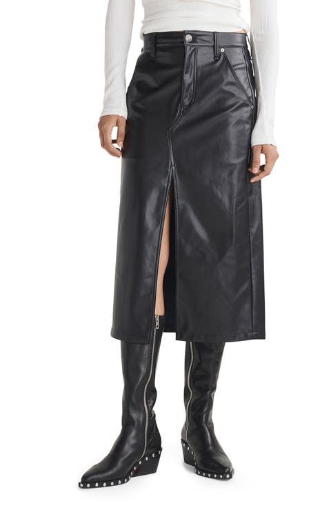 Sid Faux Leather Midi Pencil Skirt