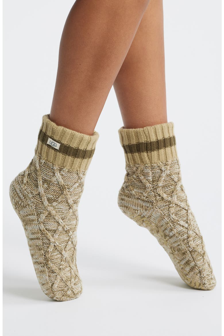 Deedee Fleece Lined Quarter Socks, Main, color, BURNT OLIVE/MUTED BRASS MELANG