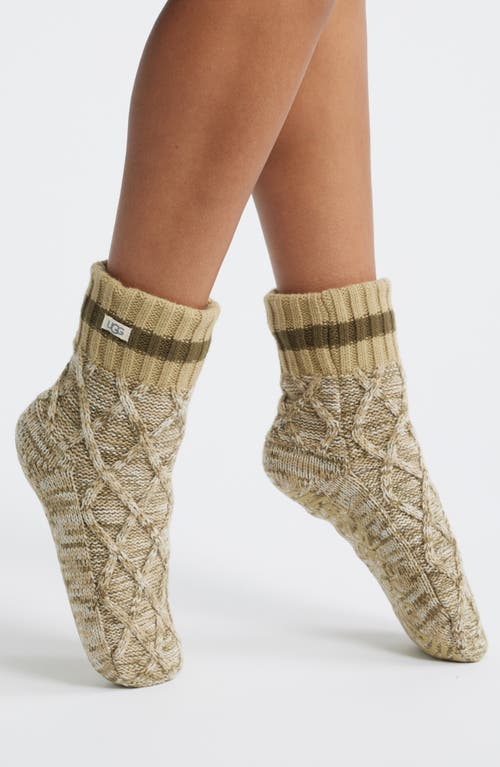 Ugg(r) Deedee Fleece Lined Quarter Socks In Green