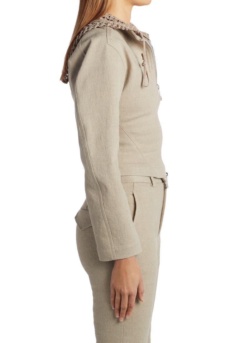 Crop Stretch Linen Jacket, Alternate, color, NATURAL