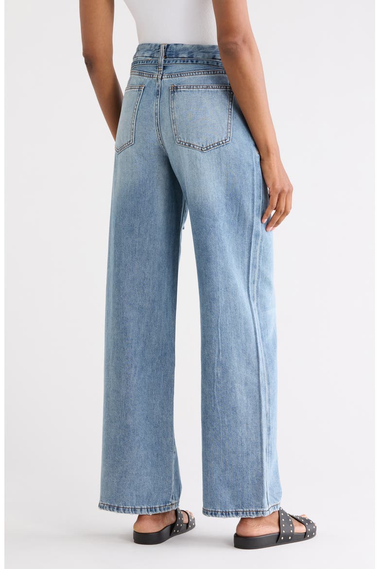 Brynn Belted High Waist Ankle Wide Leg Jeans, Alternate, color, COVE