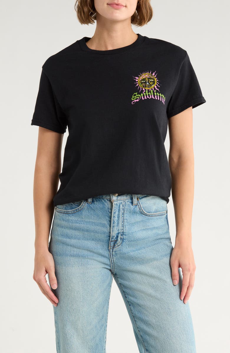 Merch Traffic Sublime Sun Graphic T-Shirt, Main, color, Solid Black