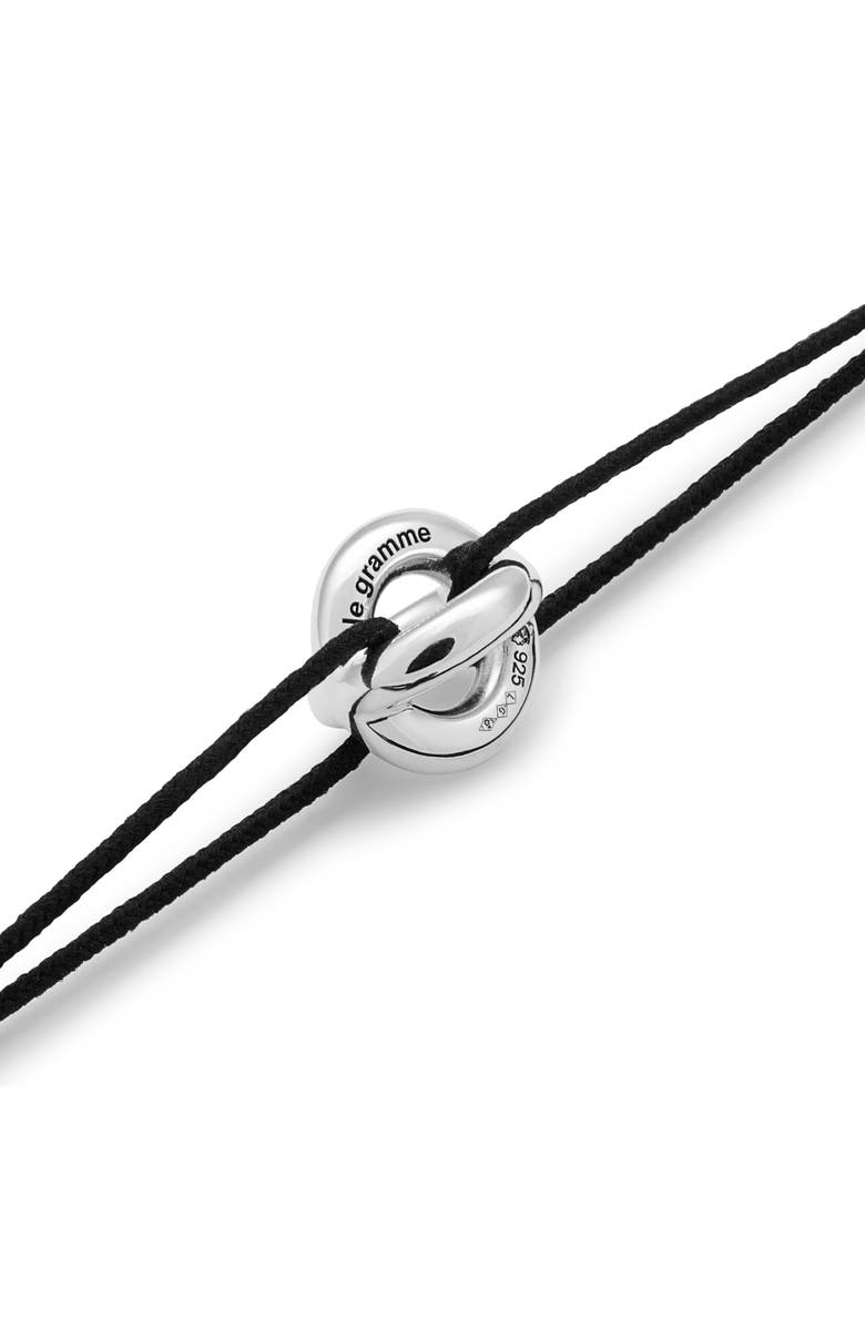 le gramme Men's 3G Sterling Silver & Cord Bracelet, Alternate, color, 