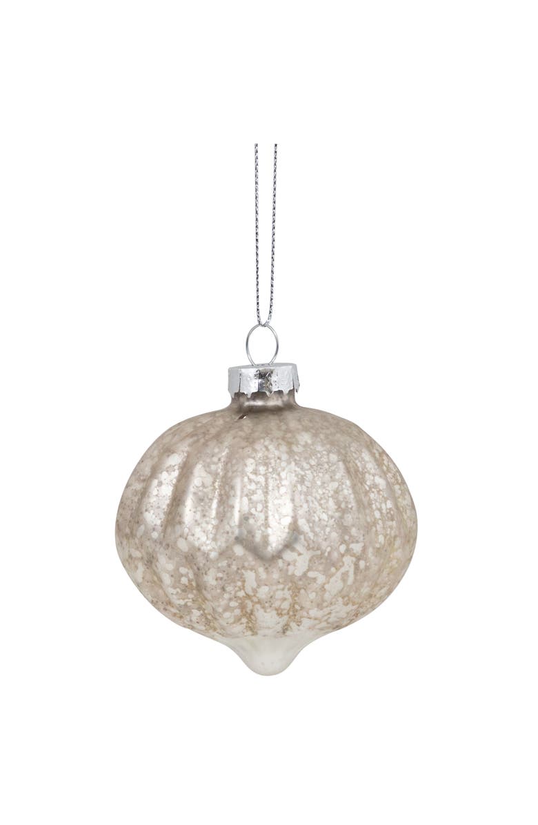 Northlight Mercury Glass Style Glass Christmas Ornament Set - 3" - Silver and Champagne - 12ct, Alternate, color, 