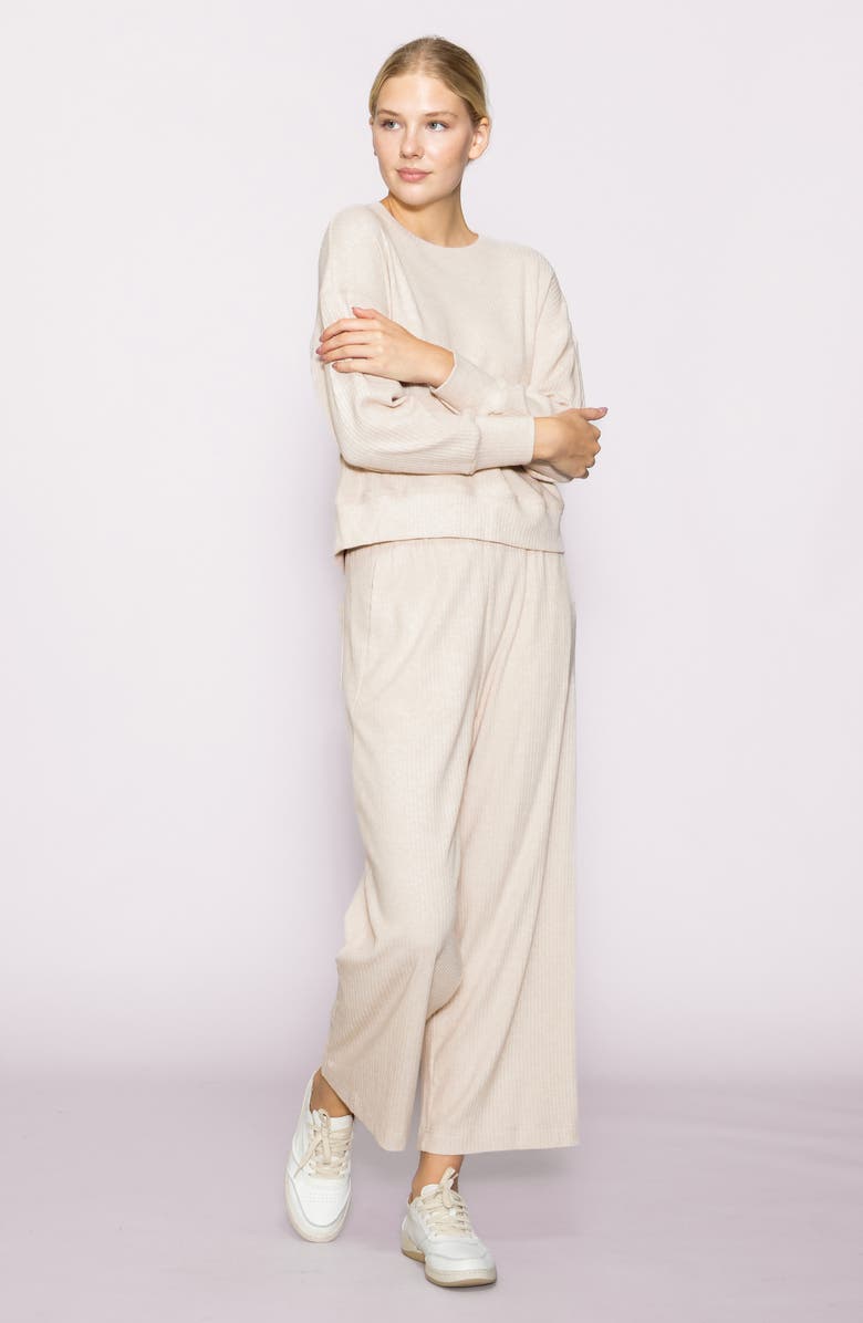 MELLODAY Relaxed Rib Top, Alternate, color, Heather Taupe