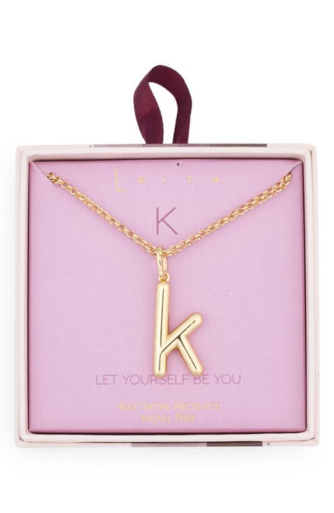 Lowercase Initial Bubble Pendant Necklace