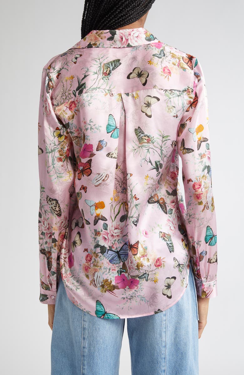 L'AGENCE Tyler Silk Button-Up Shirt, Alternate, color, 