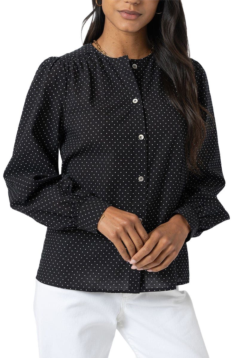 Saint + Sofia Amelie Blouse, Alternate, color, Black