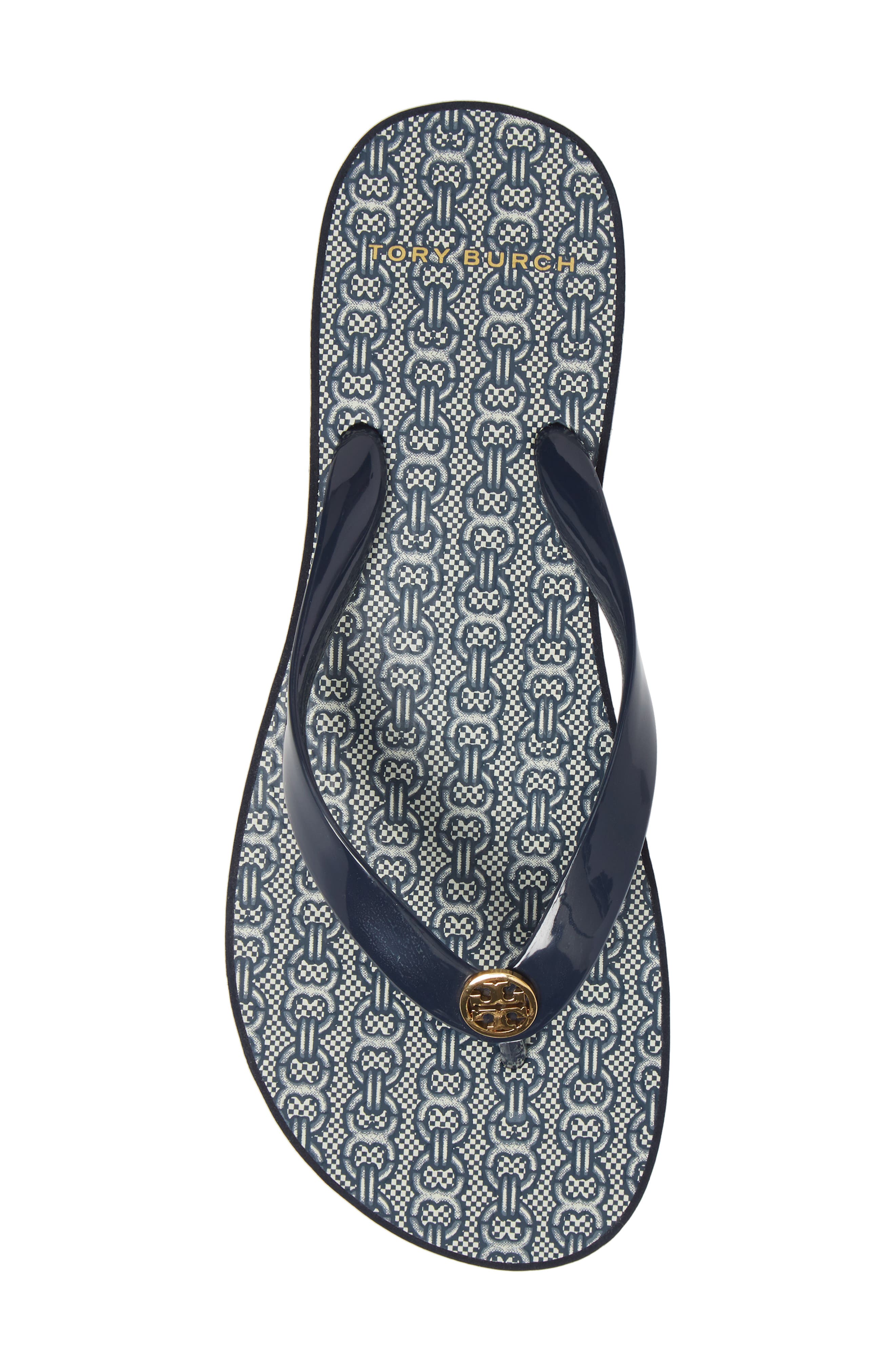 Wedge Flip Flop, Alternate, color, TORY NAVY/ NAVY GEMINI JACQUAR