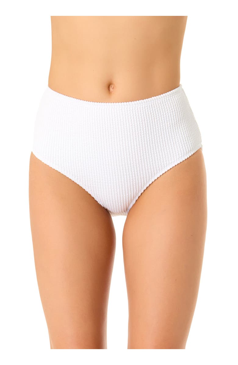 Anne Cole Women's Live In Color Textured High Waist Swim Bottom, Main, color, White