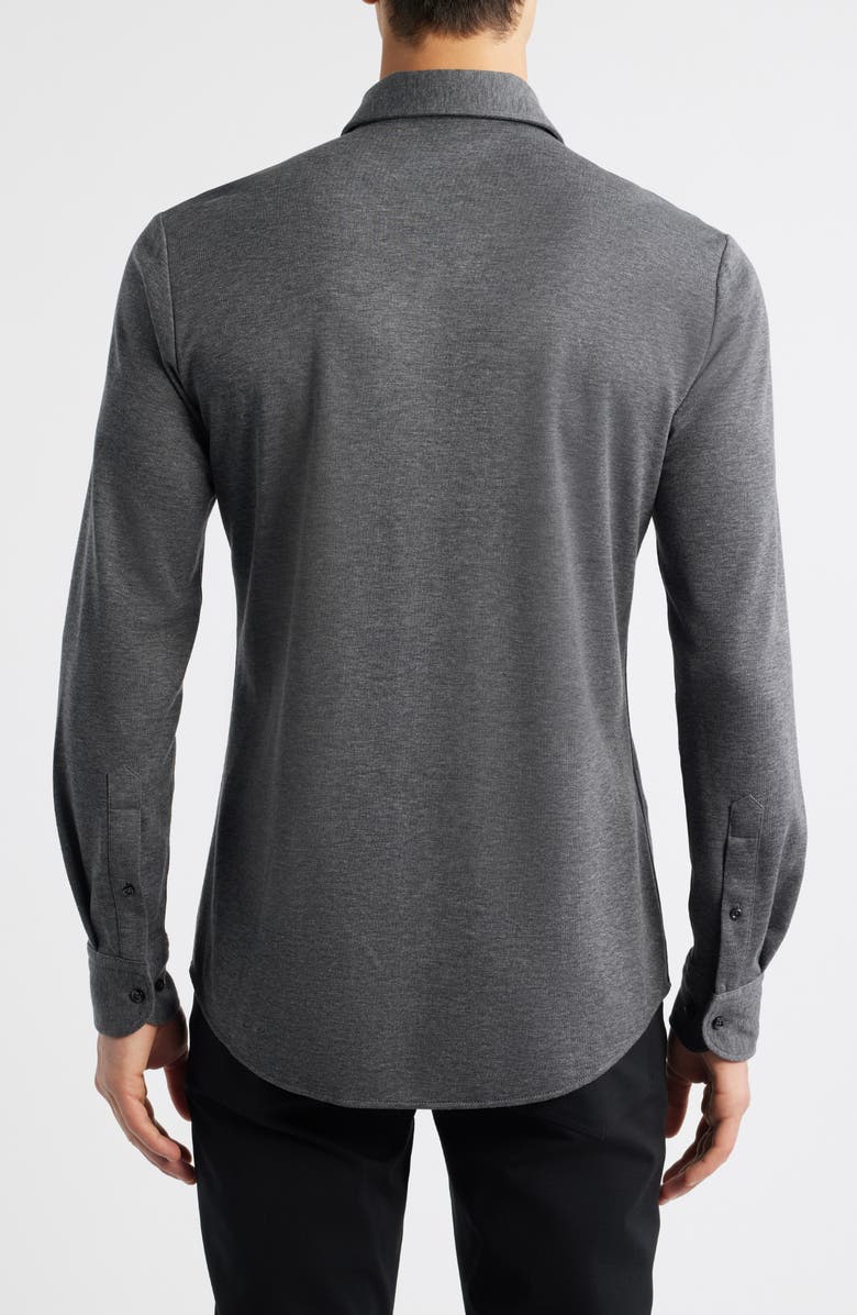 BOSS x Beckham Rudy Knit Button-Up Shirt, Alternate, color, Medium Grey