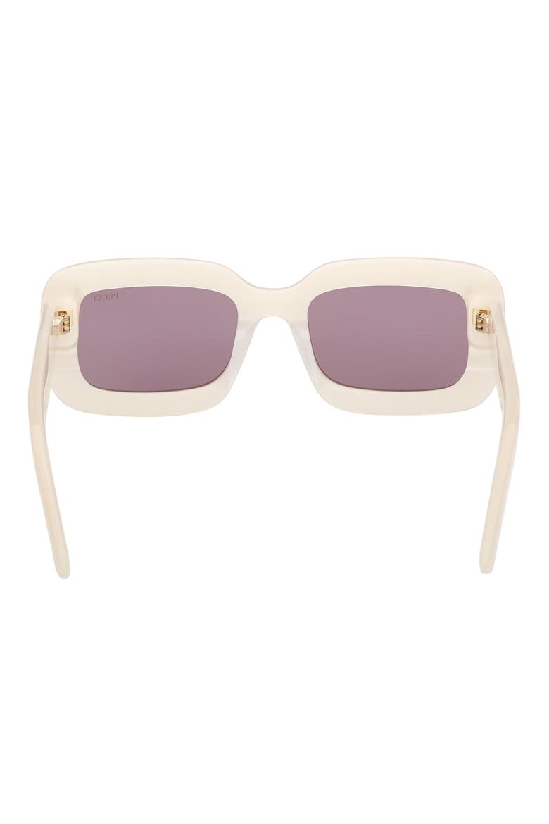 52mm Rectangular Sunglasses, Alternate, color, PEARL IVORY / LIGHT VIOLET