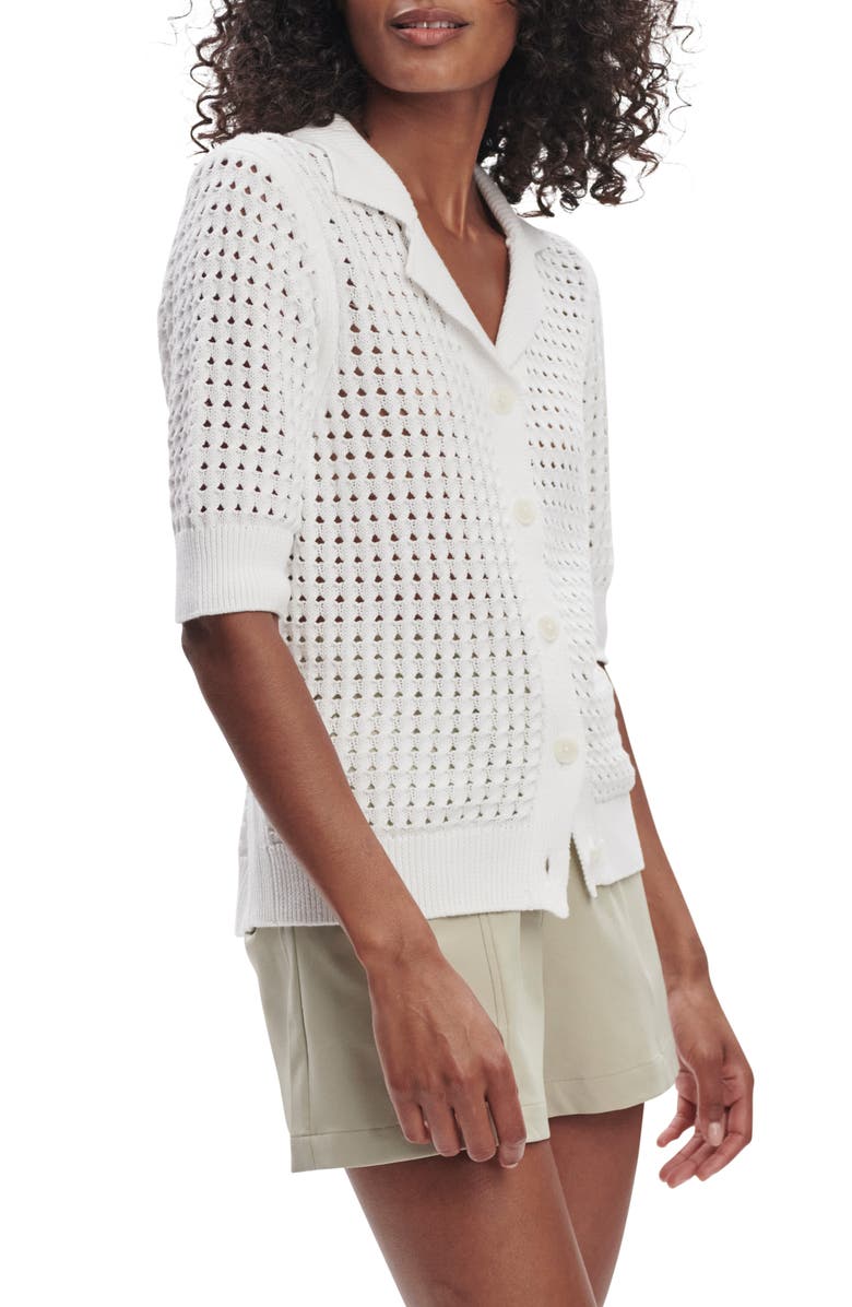 Varley Ellie Open Cable Knit Camp Shirt, Alternate, color,