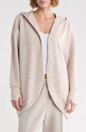 YOGALICIOUS Side Pocket Open Front Fleece Hoodie