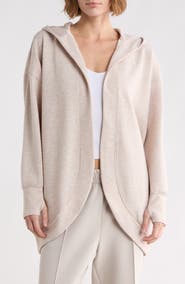 YOGALICIOUS Side Pocket Open Front Fleece Hoodie