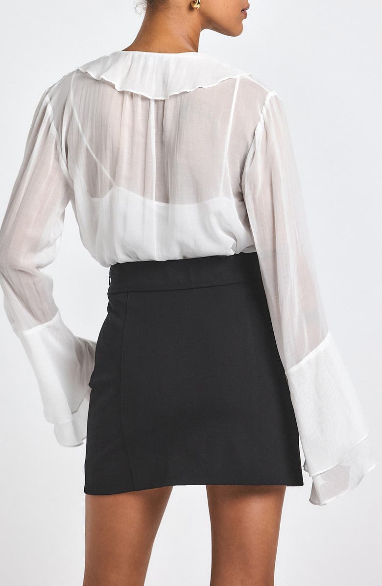 Derek Lam 10 Crosby Reyna Stretch Cotton Twill Sailor Miniskirt, Alternate, color, Black