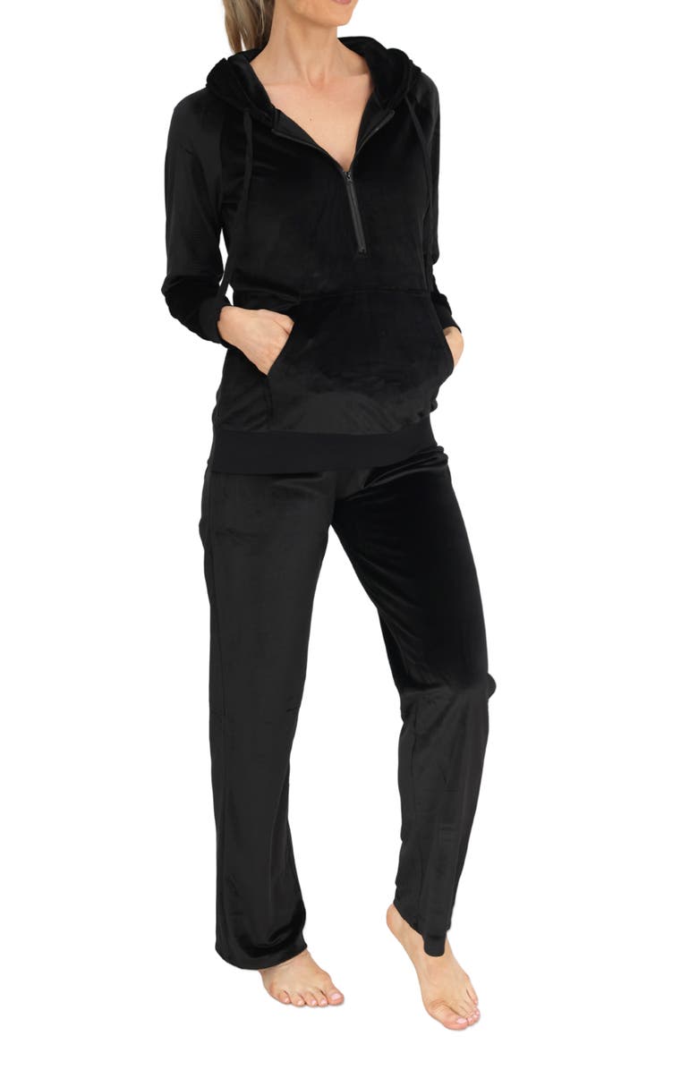 Angel Maternity Velour Maternity Jacket & Joggers Set, Alternate, color, 