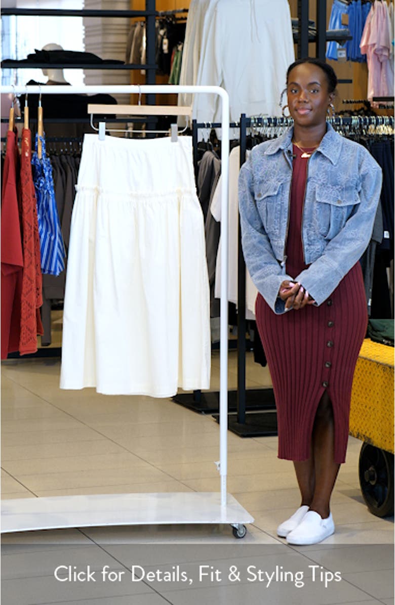 Ruffle Seam Poplin Maxi Skirt, sales video thumbnail