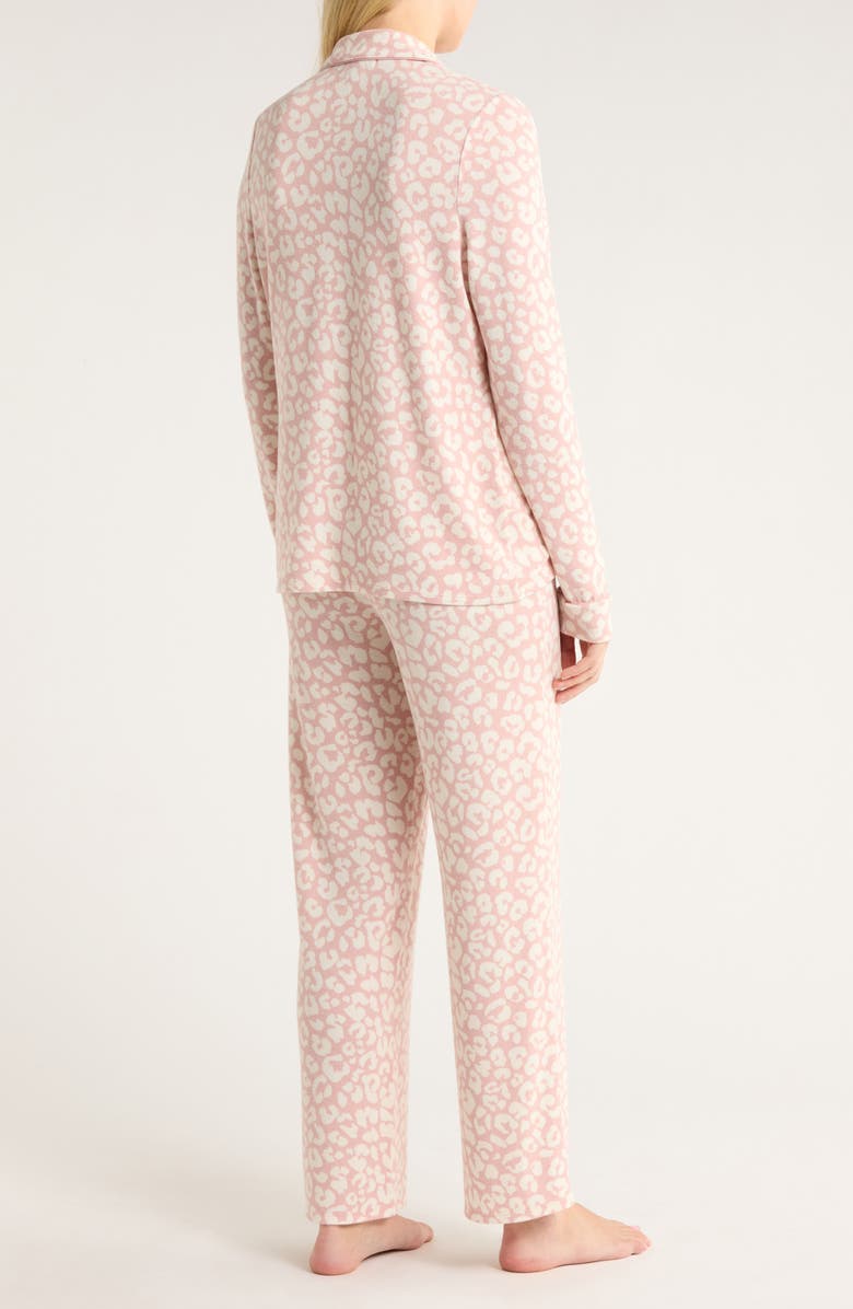 Nordstrom Brushed Hacci Pajamas, Alternate, color, Pink Leopard Spots